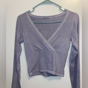 Brandy Melville blue v cut long sleeve shirt